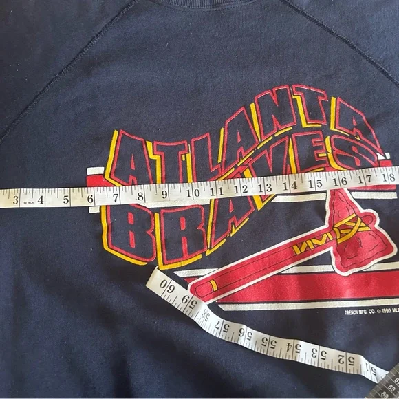Atlanta Braves jersey sweatshirt, vintage great shape preowned-large - Picture 6 of 7